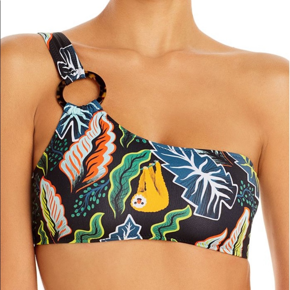 SOLID & STRIPED Desi Print One-Shoulder Bikini Top